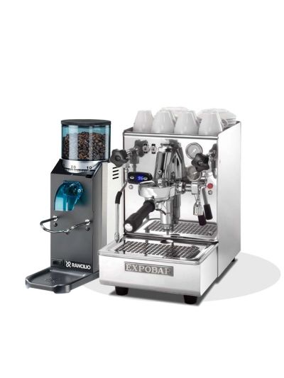 Expobar Brewtus IV Leva Multiboiler Vibration Pump & Rancilio Rocky SD